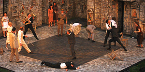 Romeo and Juliet in rehearsal - open air theatre Regents Park